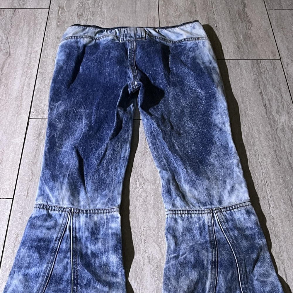 Diesel D-Gen-F-Fse Flare Jeans Womens 24 Blue Acid Wash Zip Pockets 24x32 NEW - Picture 4 of 16